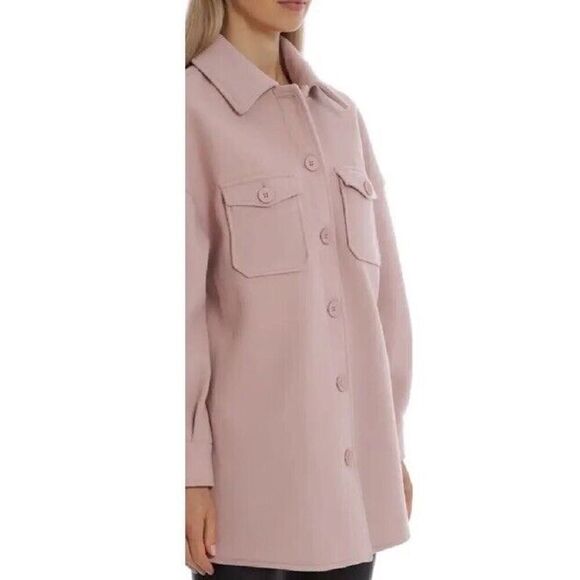 Avec Les Filles Oversized Woven Shacket in Blush Medium - Picture 2 of 13